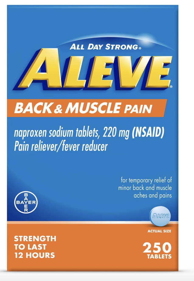 Aleve Back and Muscle Pain to help with your rest day